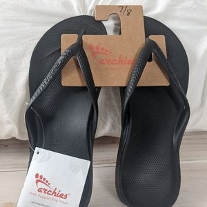 NWT Archie's Black Flip Flops